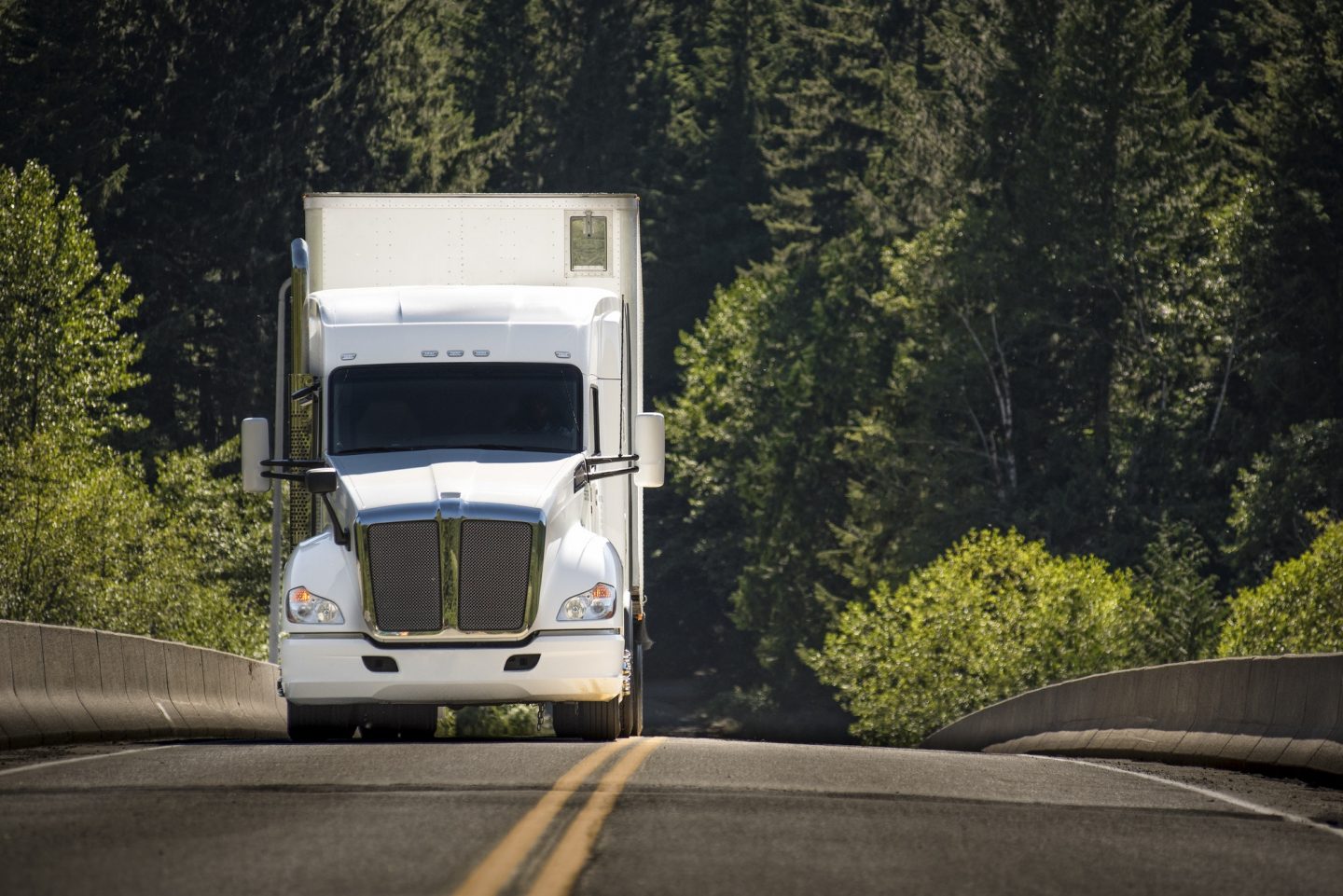 a commercial truck on the road